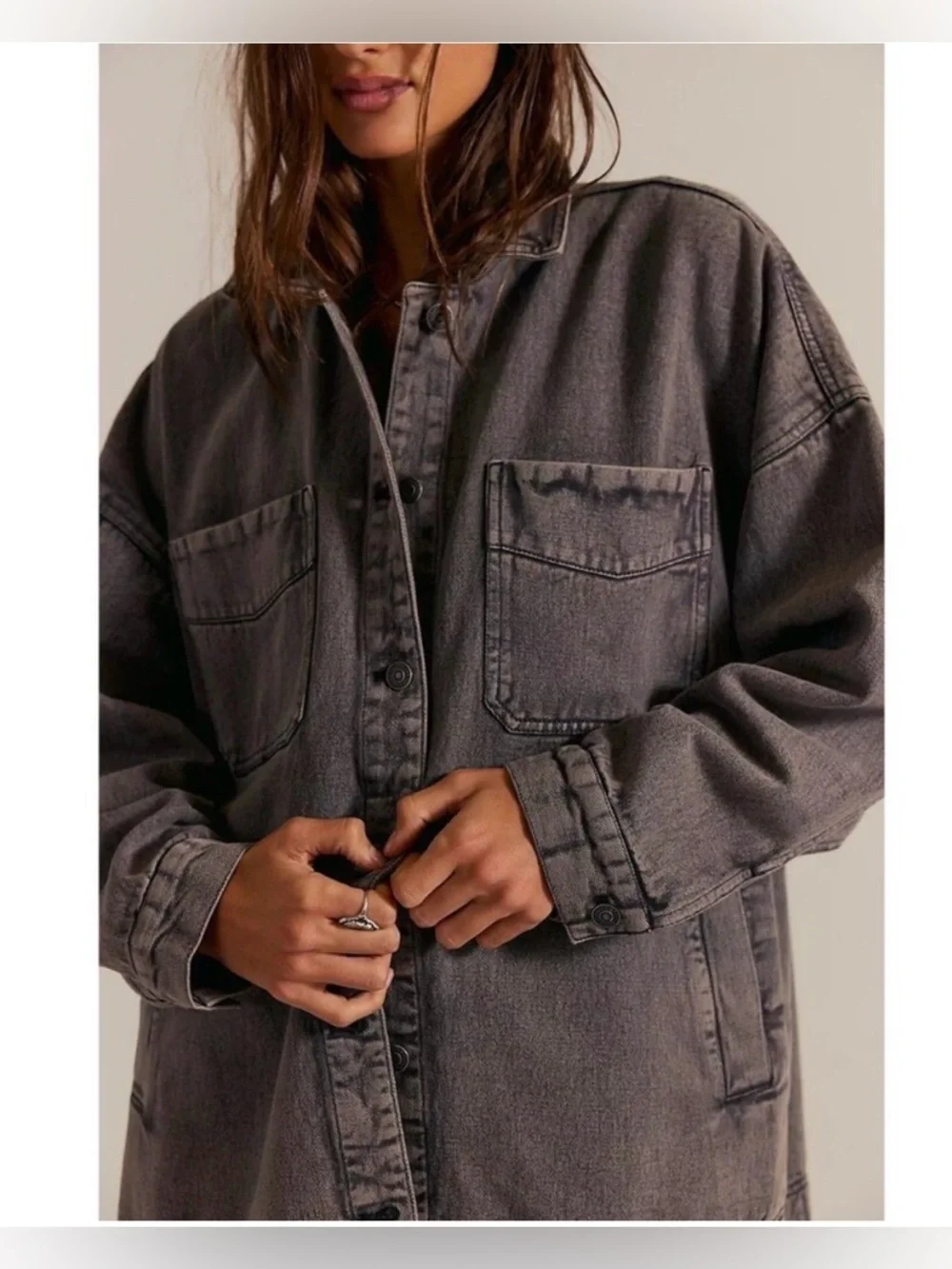 We the Free Madison city oversized denim jacket size medium - Picture 8 of 8